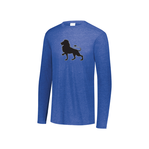 [FTLCUBRY-YS-LOGO2] Decker Youth Tri-Blend T-Shirt - Long Sleeve (Youth S, Royal, Logo 2)