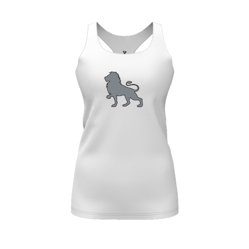 [CUS-DFW-RCBK-PER-WHT-FYS-LOGO1] Racerback Tank Top (Female Youth S, White, Logo 1)