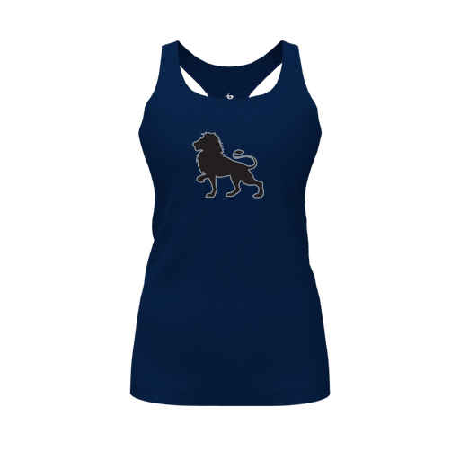 [FT0TRBNV-FYS-LOGO2] Decker Racerback Tank Top (Female Youth S, Navy, Logo 2)