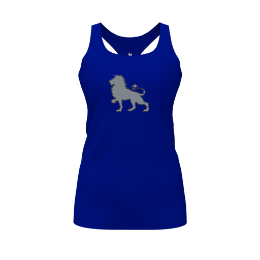 [FT0TRBRY-FYS-LOGO1] Decker Racerback Tank Top (Female Youth S, Royal, Logo 1)