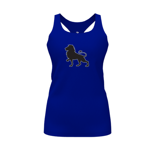 [CUS-DFW-RCBK-PER-RYL-FYS-LOGO2] Racerback Tank Top (Female Youth S, Royal, Logo 2)