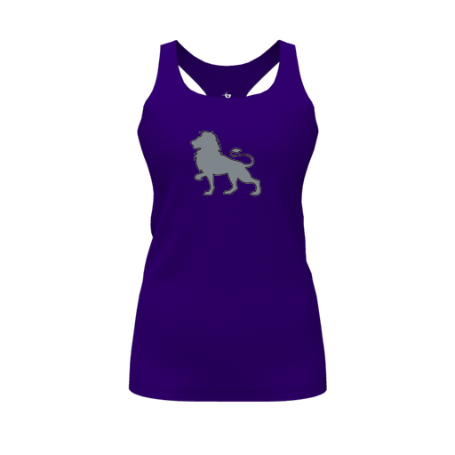 [FT0TRBPP-FYS-LOGO1] Decker Racerback Tank Top (Female Youth S, Purple, Logo 1)