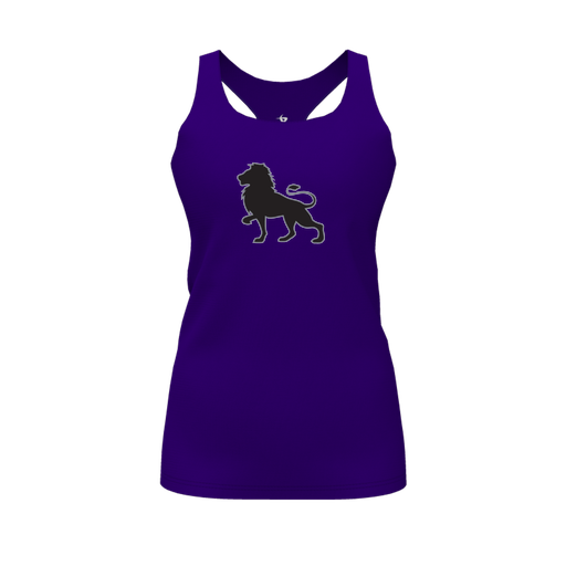 [FT0TRBPP-FYS-LOGO2] Decker Racerback Tank Top (Female Youth S, Purple, Logo 2)