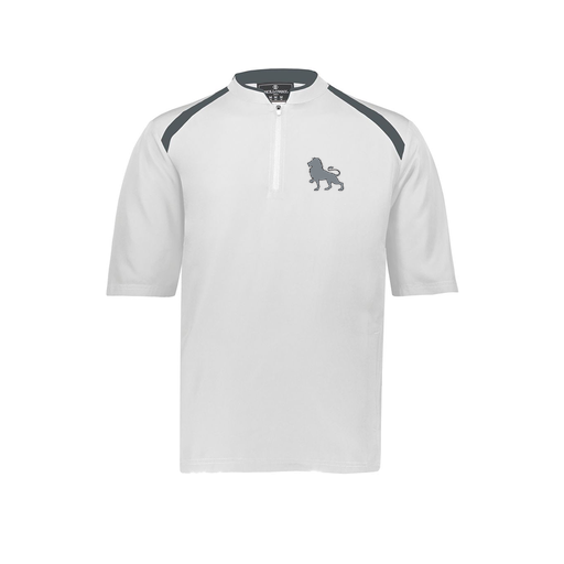 [229581-AS-WHT-LOGO1] Men's Dugout Short Sleeve Pullover (Adult S, White, Logo 1)