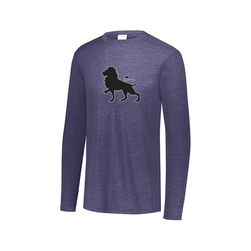 [FTLCUBNV-AXS-LOGO2] Decker Men's Tri-Blend T-Shirt - Long Sleeve (Adult XS, Navy, Logo 2)