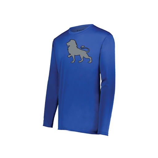 [222823.060.S-LOGO1] Youth LS Smooth Sport Shirt (Youth S, Royal, Logo 1)