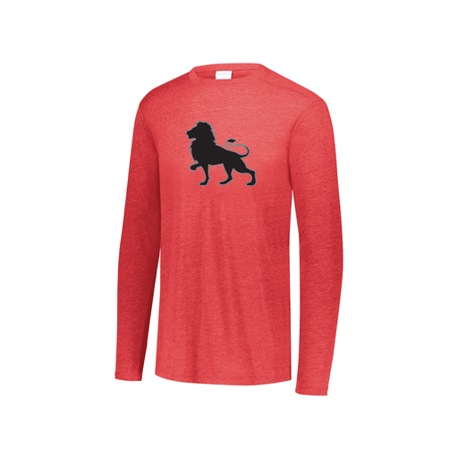 [FTLCUBRD-YS-LOGO2] Decker Youth Tri-Blend T-Shirt - Long Sleeve (Youth S, Red, Logo 2)