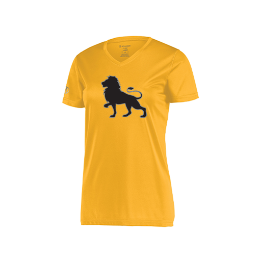 [222820.023.S-LOGO2] Ladies Movement Dri Fit Shirt (Female Adult S, Athletic Gold, Logo 2)