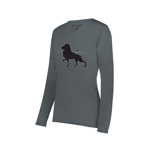 [222824.059.S-LOGO2] Ladies LS Smooth Sport Shirt (Female Adult S, Gray, Logo 2)